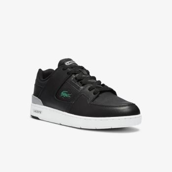 Lacoste Court Cage Leather Sneakers - Tenisky Pánské Černé | CZ-YQBN1f